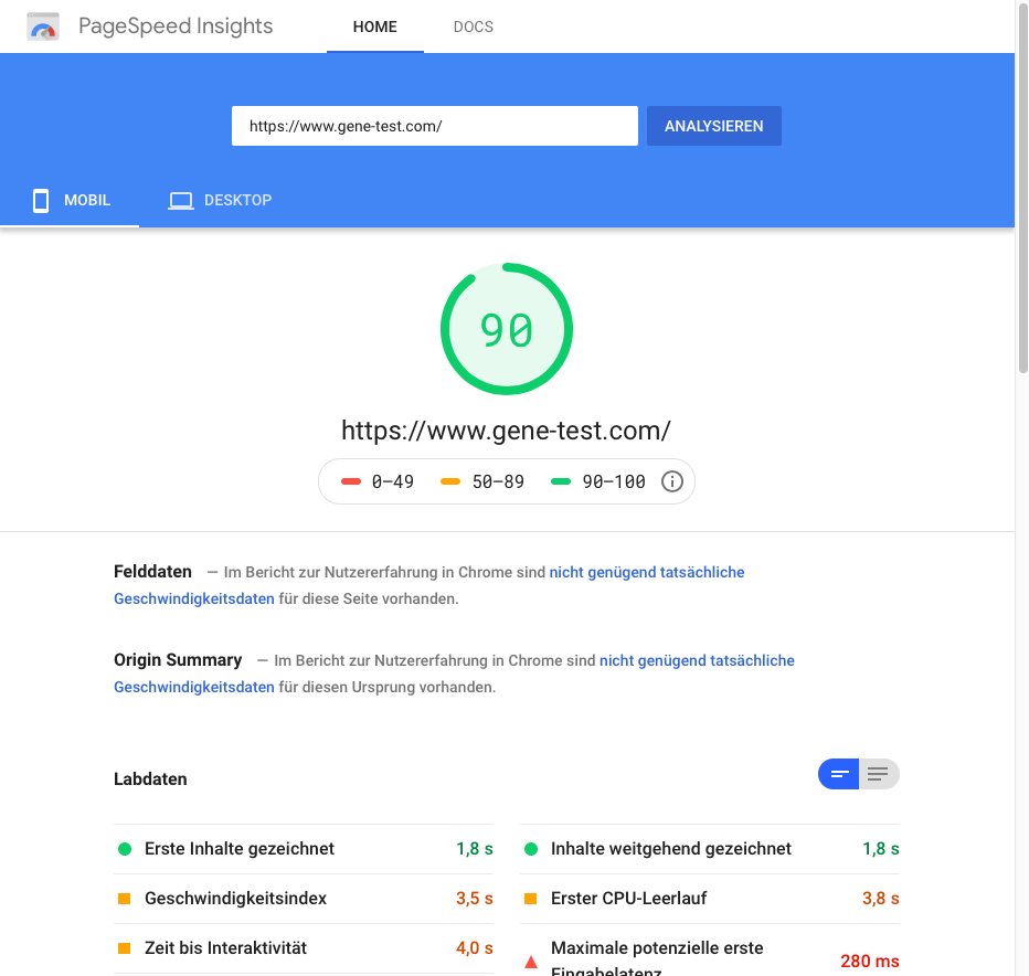 Score after optimization